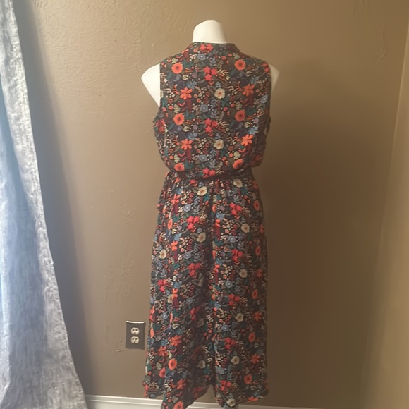 Anne Klein floral midi length tie waist dress - Picture 4 of 4